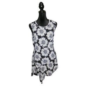 Karen Kane High Low Sleeveless Sunflower Tunic size Small